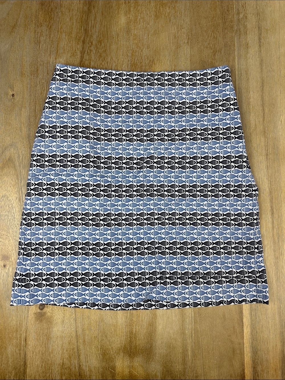 Talbots Nautical Fish Print Cotton Pencil Skirt